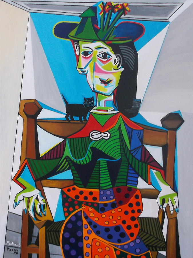 Dora Maar au Chat (1941) - Portrait of his lover Dora Maar